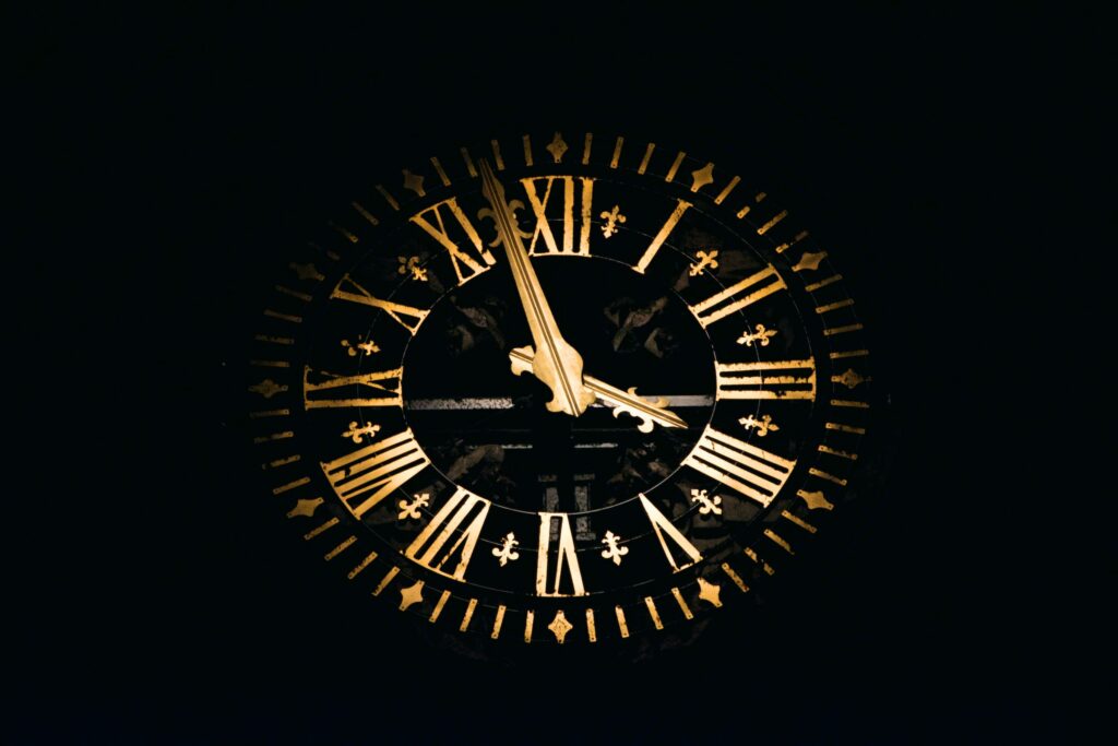 Clock on dark background